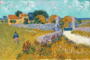 elmoutahida united puzzles- Farmhouse In Provence By Vincent Van Gogh 1888